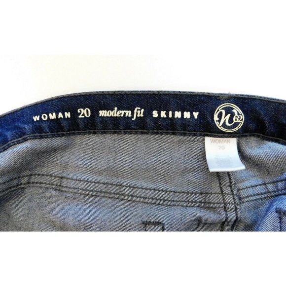 No. 62 Skinny Jeans 20 Blue Denim Modern Fit 42 x 28.5 Cotton Blend - Picture 7 of 7